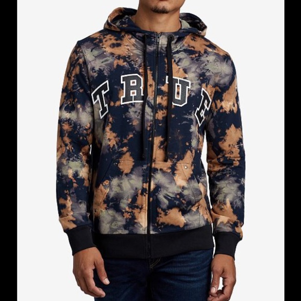 True Religion Arched Logo Tie-Dyed Hoodie - 2XL